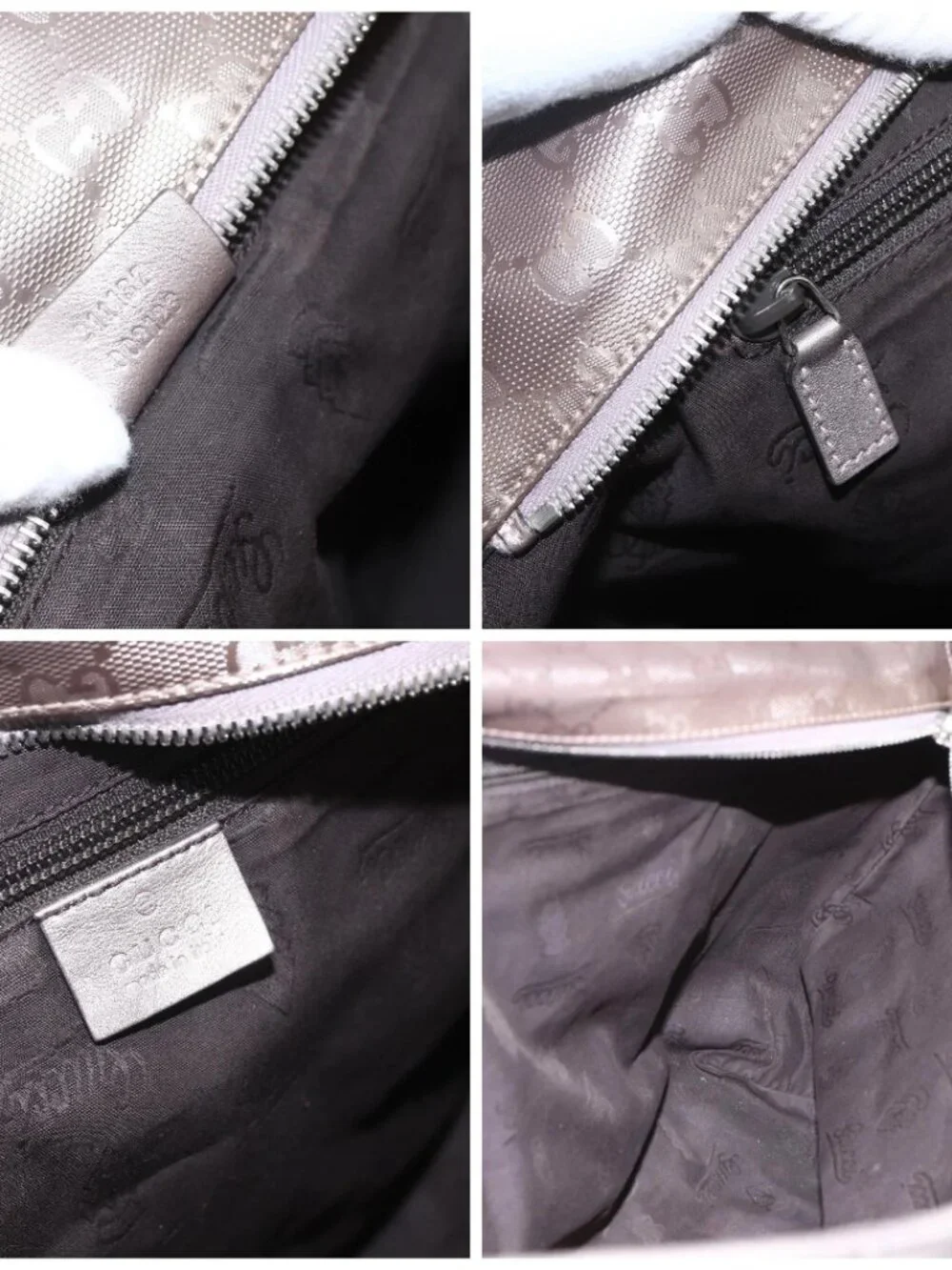 GUCCI GG implementation Tote Bag PVC Silver 211137 Auth BA9306 - Picture 15 of 16